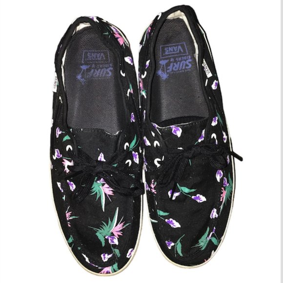 SOLD    VANS Surf Siders Chauffeur Floral Print Mens 10 NWOT - Picture 1 of 6